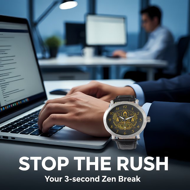 Symbolische Boeddha omgeven door Natuur elementen Horloge (Creator heeft geüpload)