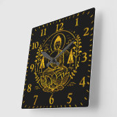 Symbolische Boeddha omgeven door Natuur elementen Vierkante Klok (Hoek)