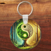Symbolische Boom Met Yin Yang-ontwerp Sleutelhanger (Voorkant)