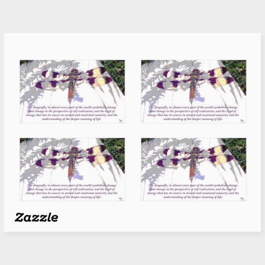 Symbolische dragonfly rechthoekige sticker (Vel)