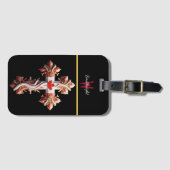 Symbolische fusie: Kruis met rood esdoornblad Bagagelabel (Voorkant (horizontaal))