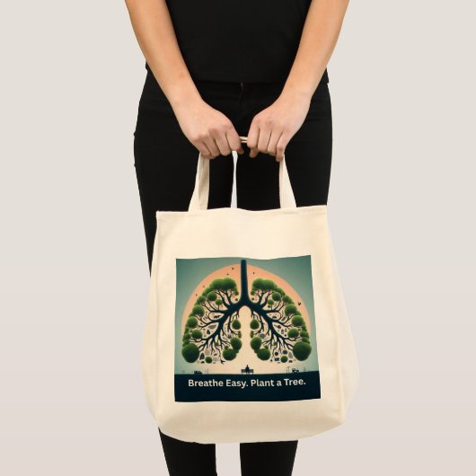 Symbolische Groene Boom Longen Omgevingskunst Tote Bag (Voorkant (product))