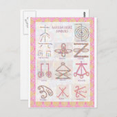 Symbolische KUNST: Reiki Masters Praktijktools Briefkaart (Voorkant / Achterkant)