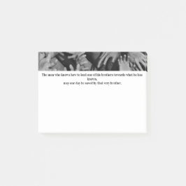 Symbolische leeshanden in zwart-wit post-it® notes