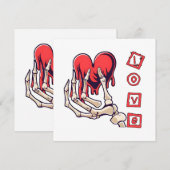 Symbolische liefde skelet hand geeft hart (Voorkant / Achterkant)