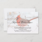 Symbolische Rode Kardinaal Memorial Hartelijk dank Bedankkaart (Voorkant)