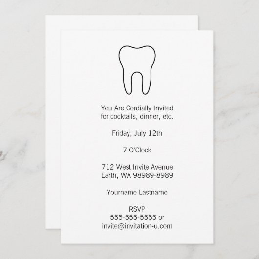 Symbolische tand kaart (Voorkant / Achterkant)