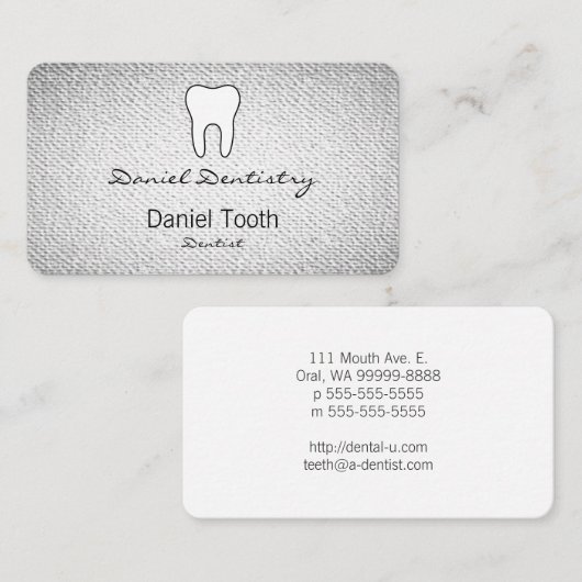 Symbolische tand visitekaartje (Voorkant / Achterkant)