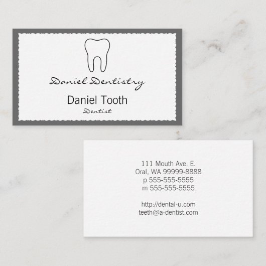 Symbolische tand visitekaartje (Voorkant / Achterkant)