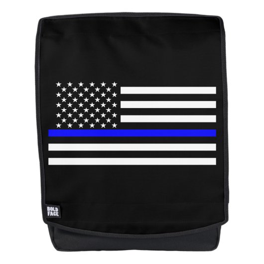 Symbolische Thin Blue Line American Flag afbeeldin Rugtassen (Voorkant)