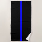 Symbolische Thin Blue Line grafisch op een Strandlaken (Voorkant)