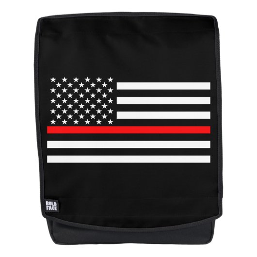 Symbolische Thin Red Line American Flag afbeelding Rugtassen (Voorkant)