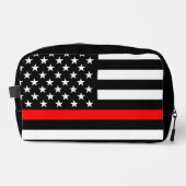 Symbolische Thin Red Line American Flag afbeelding Toilettasje (Voorkant)