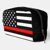 Symbolische Thin Red Line American Flag afbeelding Toilettasje (Rechterhoek)