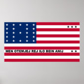 Symbolische vlag van Bikini Atoll Marshall Islande Poster (Voorkant)