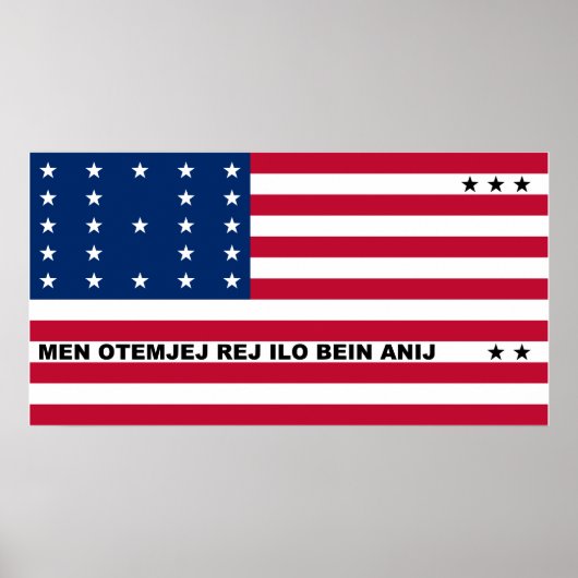 Symbolische vlag van Bikini Atoll Marshall Islande Poster (Voorkant)
