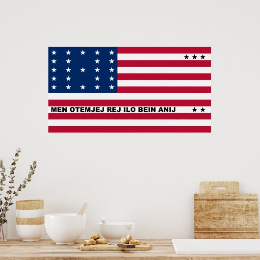 Symbolische vlag van Bikini Atoll Marshall Islande Poster (Keuken)