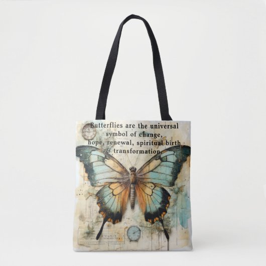 Symbolische woorden over vlinders tote bag (Voorkant)
