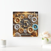 Symboliseren 5e bruiloft Jubileum Vierkante Klok (Huis)
