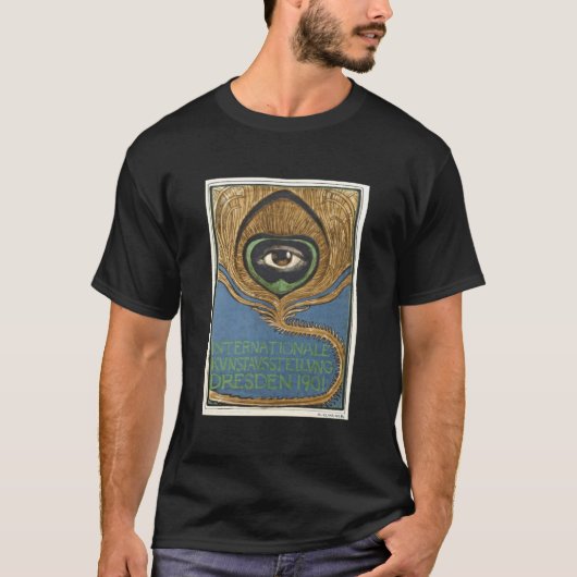 Symbolist Art Nouveau Peacock Feather Eye 1901 T-shirt (Voorkant)
