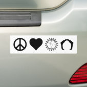 Symbologie van de PLUR (Bumpersticker) Bumpersticker (Op auto)