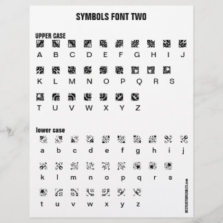 SYMBOLS 2 - Zazzle Font Sample Letterhead Briefhoofd