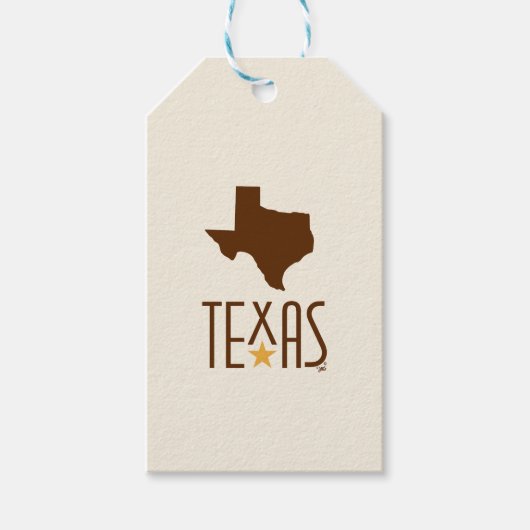 Symbols of Texas, State of Texas, brown Cadeaulabel (Voorkant)