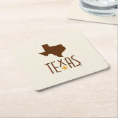 Symbols of Texas, State of Texas, brown Kartonnen Onderzetters (Schuin)