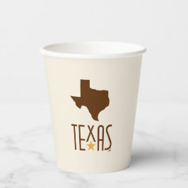 Symbols of Texas, State of Texas, brown Papieren Bekers