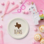 Symbols of Texas, State of Texas, brown Papieren Bordje (Feest)