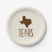 Symbols of Texas, State of Texas, brown Papieren Bordje (Voorkant)