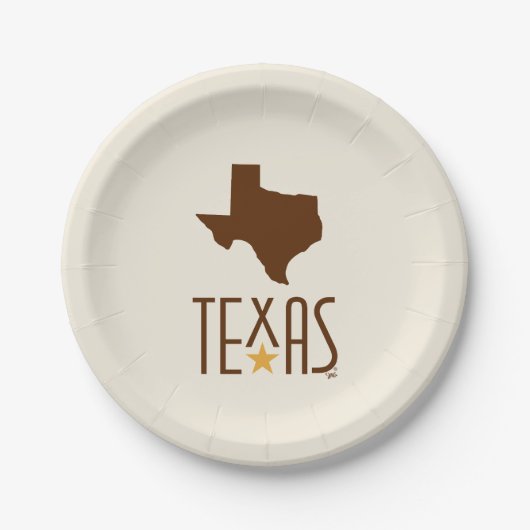Symbols of Texas, State of Texas, brown Papieren Bordje (Voorkant)