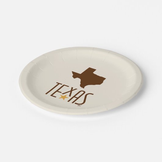 Symbols of Texas, State of Texas, brown Papieren Bordje (Gekanteld)