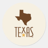 Symbols of Texas, State of Texas, brown Ronde Sticker (Voorkant)