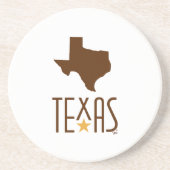 Symbols of Texas, State of Texas, brown Zandsteen Onderzetter (Voorkant)