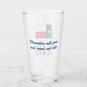 Symbols of Texas, Texas Flag and Yellow Rose Glas (Achterkant)