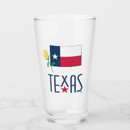 Symbols of Texas, Texas Flag and Yellow Rose Glas