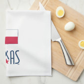 Symbols of Texas, Texas Flag and Yellow Rose Glass Theedoek (Quarter Fold)