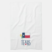 Symbols of Texas, Texas Flag and Yellow Rose Glass Theedoek (Verticaal)