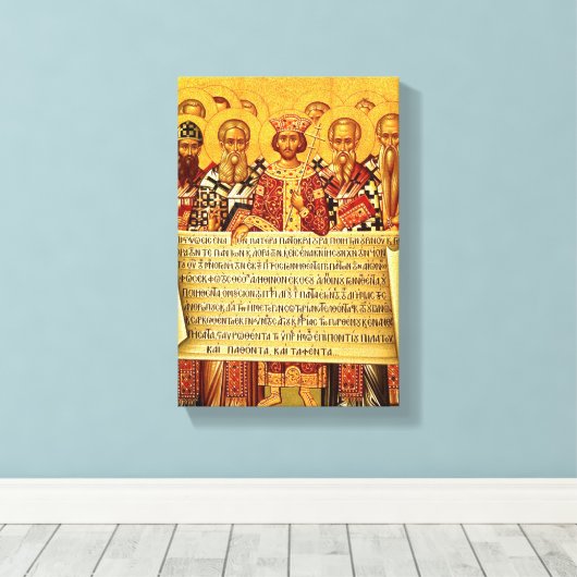 Symbolum nicaenum graecum canvas afdruk (Insitu (Houten vloer))