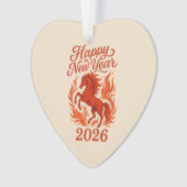 Symbool 2026 Vuur Rode Paard Ornament (voorkant)