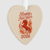 Symbool 2026 Vuur Rode Paard Ornament (voorkant)