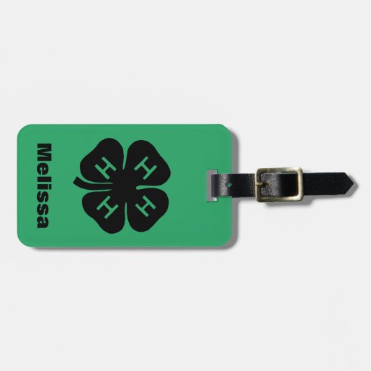 Symbool: 4-H Club Bagagelabel (Voorkant horizontaal)