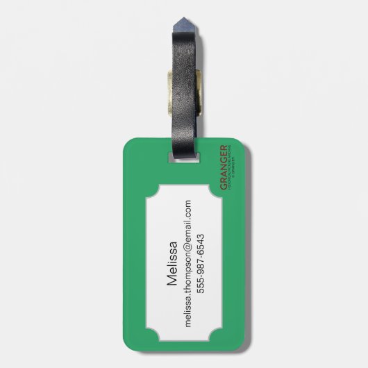 Symbool: 4-H Club Bagagelabel (Achterkant verticaal)