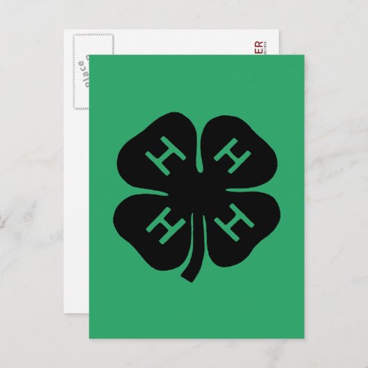 Symbool: 4-H Club Briefkaart (Voorkant / Achterkant)