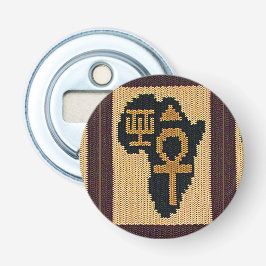 Symbool Afrika-kaart Kroesdruk Ankh & Excellence Button Flesopener