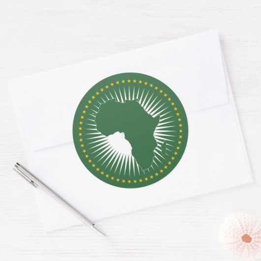 Symbool Afrikaanse Unie Ronde Sticker (Envelop)
