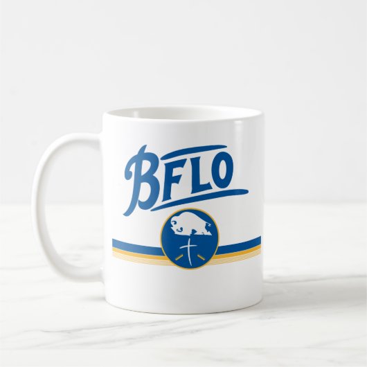 Symbool Bflo  Satire Koffiemok (Links)