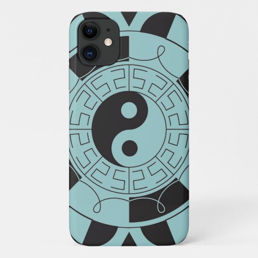 Symbool blauw en zwart Yin Yang Case-Mate iPhone Case (Achterkant)