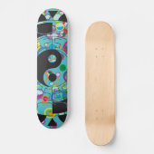 Symbool blauw en zwart Yin Yang Skateboard (Voorkant)